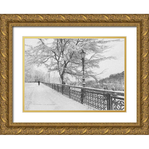 Winter in Kiev Gold Ornate Wood Framed Art Print with Double Matting by Kiyashko, Alexander