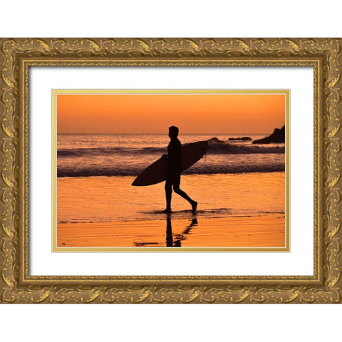 Dusk Gold Ornate Wood Framed Art Print with Double Matting by Zhang, Victor