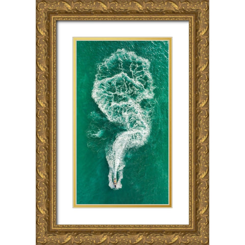 Foamy Journey Gold Ornate Wood Framed Art Print with Double Matting by Meirovich, Ido