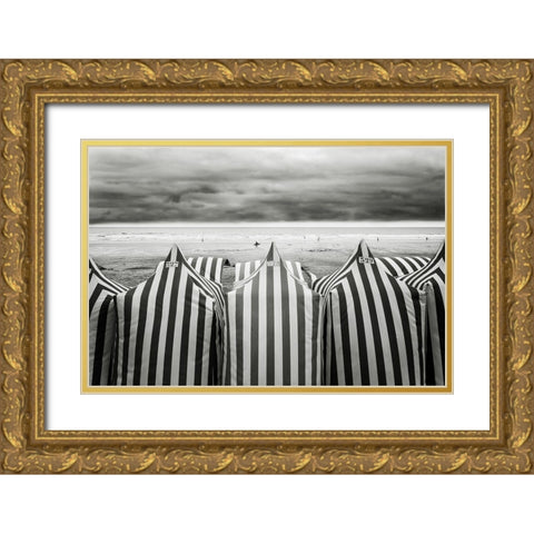 On the beach Gold Ornate Wood Framed Art Print with Double Matting by Guerra, Toni