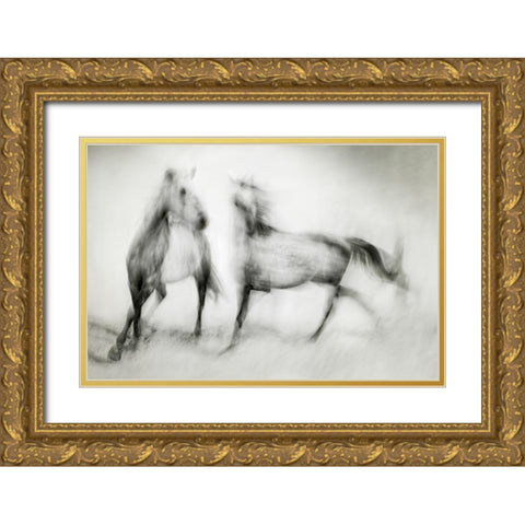 Shivers Gold Ornate Wood Framed Art Print with Double Matting by Benezech, Martine