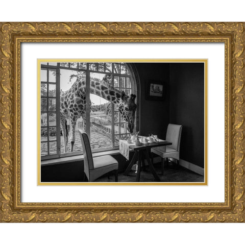 Breakfast time Gold Ornate Wood Framed Art Print with Double Matting by Fischer, Jie