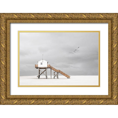 On the beach Gold Ornate Wood Framed Art Print with Double Matting by Endermann, Rolf