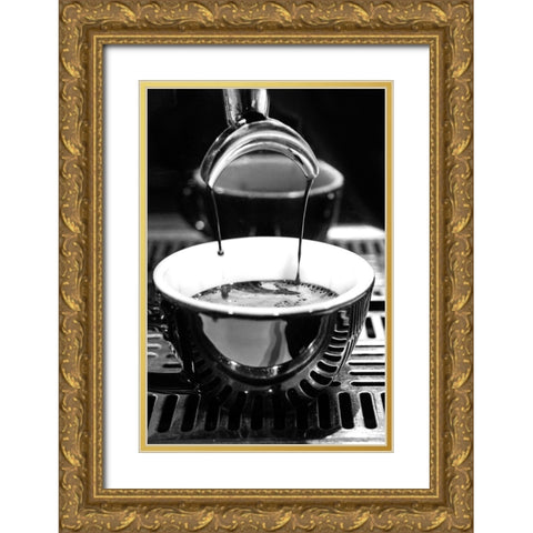 Coffee 004 Gold Ornate Wood Framed Art Print with Double Matting by Artographie Studio