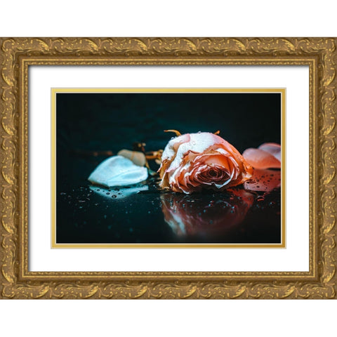 Sad Rose Gold Ornate Wood Framed Art Print with Double Matting by Alsharif, Yahia
