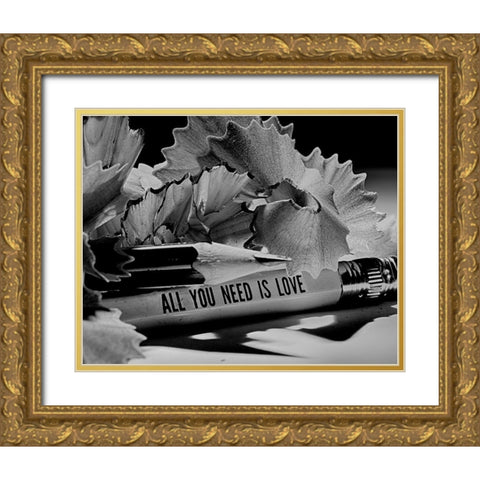 All You Need Is Love Gold Ornate Wood Framed Art Print with Double Matting by Bulus, Razvan