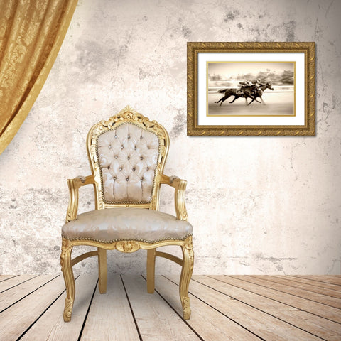 Racing Gold Ornate Wood Framed Art Print with Double Matting by little7