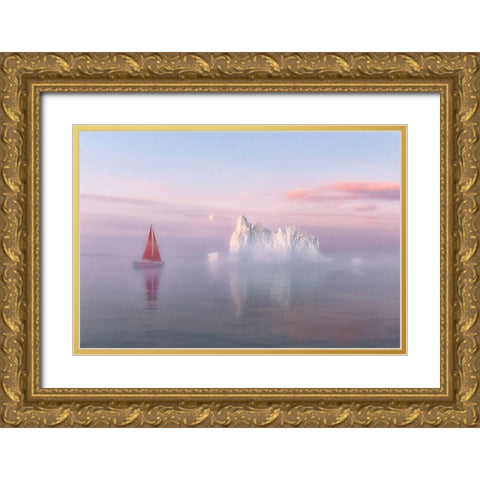 Midnight Sun Gold Ornate Wood Framed Art Print with Double Matting by Jiao, Yang