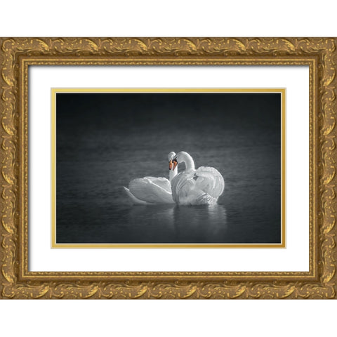 Public Display of Affection Gold Ornate Wood Framed Art Print with Double Matting by Hu, Mei