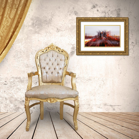 Tron City Gold Ornate Wood Framed Art Print with Double Matting by Chiriaco, Carmine