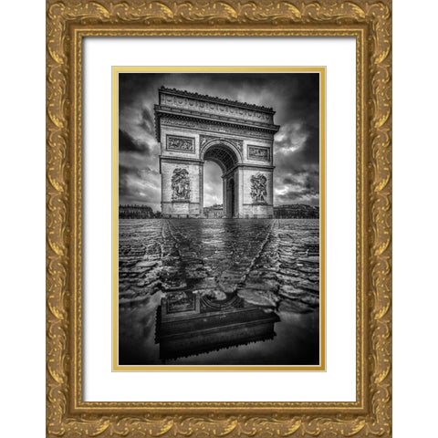 Dark morning Gold Ornate Wood Framed Art Print with Double Matting by Lazare, Adrian