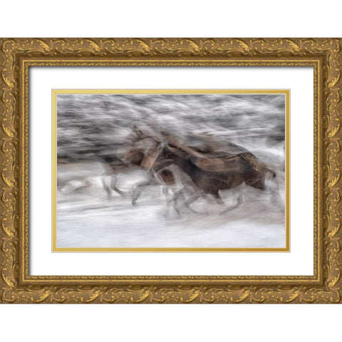 Black Dominance Gold Ornate Wood Framed Art Print with Double Matting by Malovrh, Milan