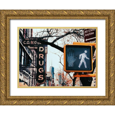 Sign Layers Gold Ornate Wood Framed Art Print with Double Matting by Leeman, Joshua