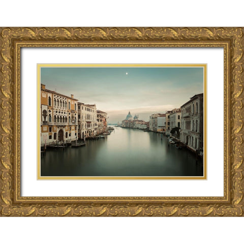 Venice Gold Ornate Wood Framed Art Print with Double Matting by Reichelt, Dieter