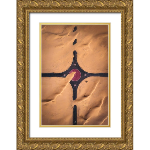Roads to Nowhere Gold Ornate Wood Framed Art Print with Double Matting by de la, Javier