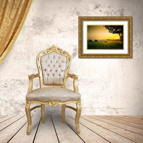 Romantik in der Morgenstunde Gold Ornate Wood Framed Art Print with Double Matting by Jansen, Arne