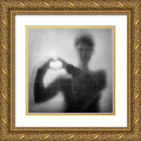 Heart over Head Gold Ornate Wood Framed Art Print with Double Matting by Schleicher-Schwarz, Roswitha