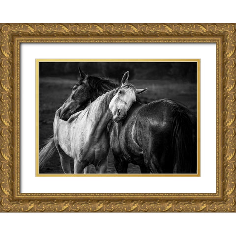 Warm Rain Gold Ornate Wood Framed Art Print with Double Matting by Chapa, Niko