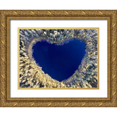 All you need is love Gold Ornate Wood Framed Art Print with Double Matting by Lindsten, Christian