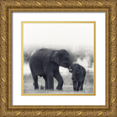 Siblings Gold Ornate Wood Framed Art Print with Double Matting by Swapnil
