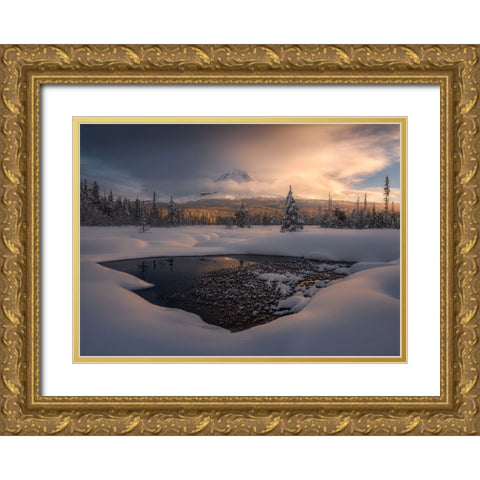 A Chill in the Air Gold Ornate Wood Framed Art Print with Double Matting by Dyar, Ryan