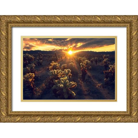 Kingdom Of Chola Gold Ornate Wood Framed Art Print with Double Matting by Bandyopadhyay, Atanu