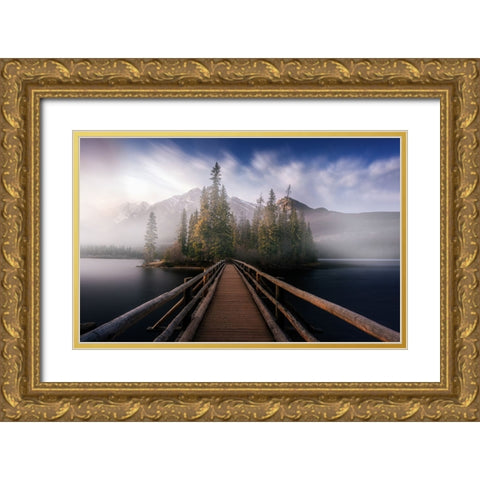 Briege to fog Gold Ornate Wood Framed Art Print with Double Matting by Ruiz Dueso, Jorge