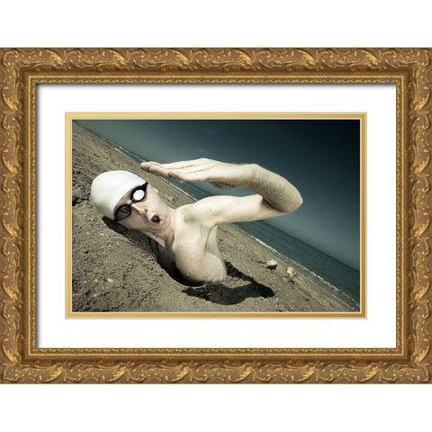 Unstoppable Gold Ornate Wood Framed Art Print with Double Matting by Kiciak, Christophe