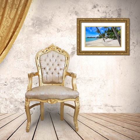 Paradise Hammock Gold Ornate Wood Framed Art Print with Double Matting by Leske, Mike