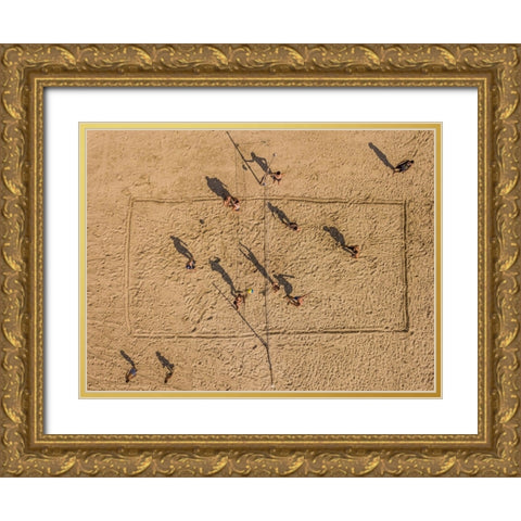 Volley Balling Gold Ornate Wood Framed Art Print with Double Matting by Adar, Or