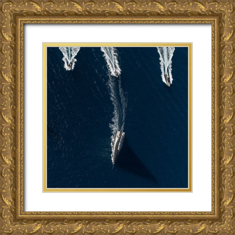 The pursuit Gold Ornate Wood Framed Art Print with Double Matting by Pelissier, Marc