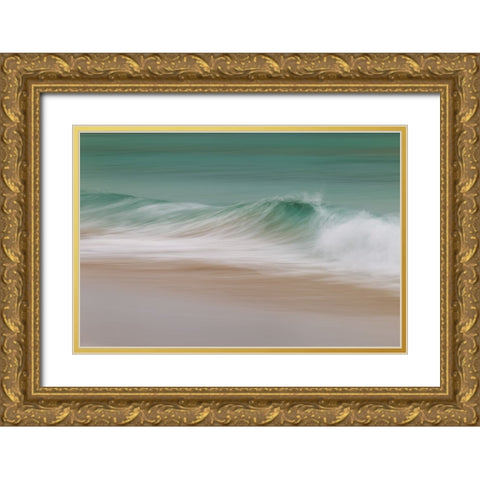 WAVE Gold Ornate Wood Framed Art Print with Double Matting by Cavallo, Rico