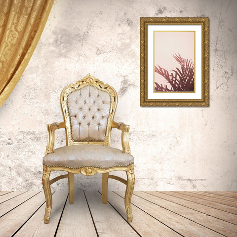Palm leaves 2 Gold Ornate Wood Framed Art Print with Double Matting by Artographie Studio