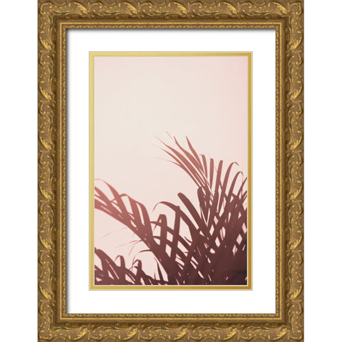 Palm leaves 2 Gold Ornate Wood Framed Art Print with Double Matting by Artographie Studio