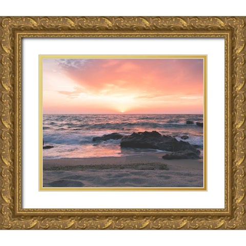 Peace Gold Ornate Wood Framed Art Print with Double Matting by Bochev, Lyuboslav