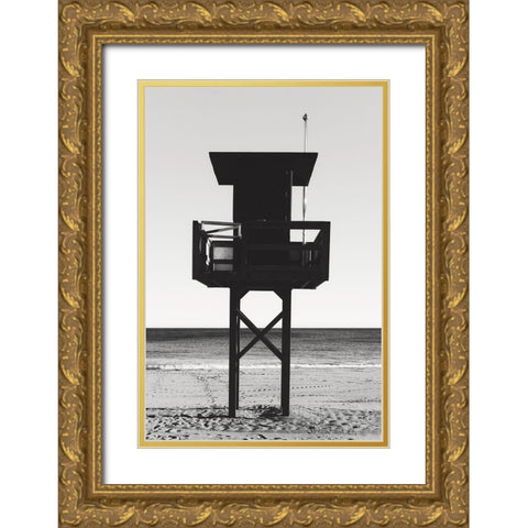 Beach 008 Gold Ornate Wood Framed Art Print with Double Matting by Artographie Studio