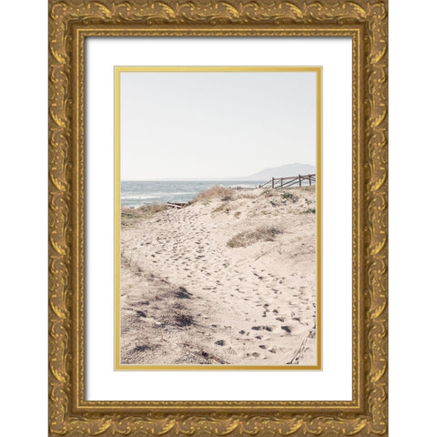 Beach 007 Gold Ornate Wood Framed Art Print with Double Matting by Artographie Studio