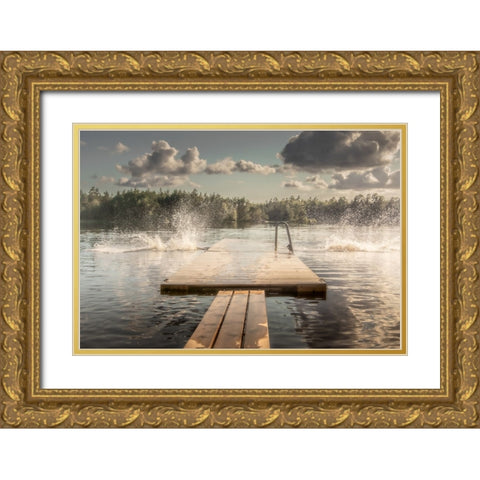 The diving board Gold Ornate Wood Framed Art Print with Double Matting by Kleimann, Stephanie