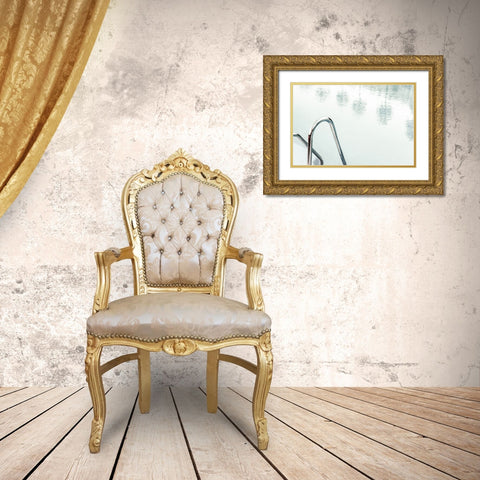 Pool 001 Gold Ornate Wood Framed Art Print with Double Matting by Artographie Studio