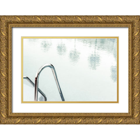 Pool 001 Gold Ornate Wood Framed Art Print with Double Matting by Artographie Studio