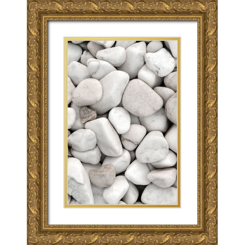 Stones 005 Gold Ornate Wood Framed Art Print with Double Matting by Artographie Studio