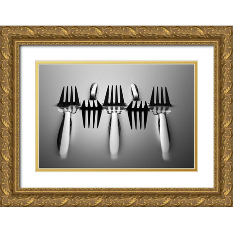 Drowning Gold Ornate Wood Framed Art Print with Double Matting by De Kogel, Wieteke