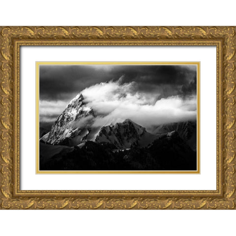 Rock and wind Gold Ornate Wood Framed Art Print with Double Matting by Cheminade, Sebastien