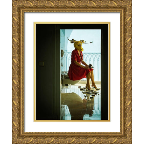 finishing shot Gold Ornate Wood Framed Art Print with Double Matting by Ambra