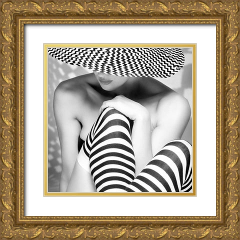 Zagging that Zig Gold Ornate Wood Framed Art Print with Double Matting by Ashton-Jones, Howard