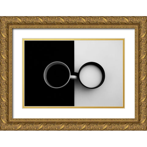 Opposites attract Gold Ornate Wood Framed Art Print with Double Matting by Gradinaru, Carmen