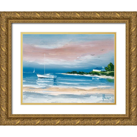 Rivages I Gold Ornate Wood Framed Art Print with Double Matting by Flanet, Frederic