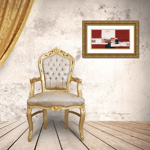 Abstrakt IV Gold Ornate Wood Framed Art Print with Double Matting by van der Werf, Ron
