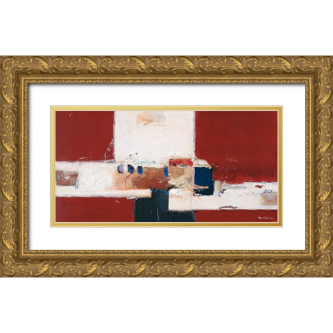 Abstrakt IV Gold Ornate Wood Framed Art Print with Double Matting by van der Werf, Ron