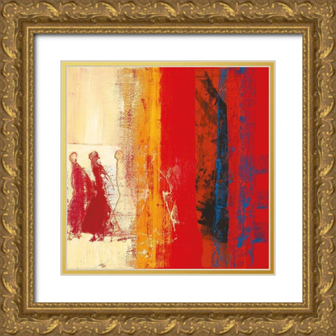 Figurativ II Gold Ornate Wood Framed Art Print with Double Matting by van Ginkel, Marjolijn